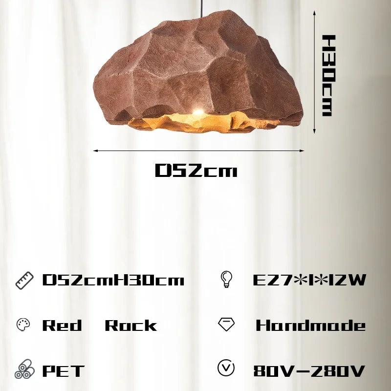 Rock Shape LED Chandelier - Nordic Resin Pendant Lamp for Living Room