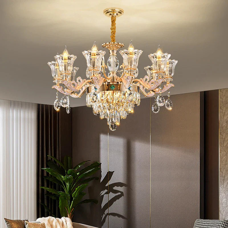 Luxury European Crystal Chandelier Living Room Lamp