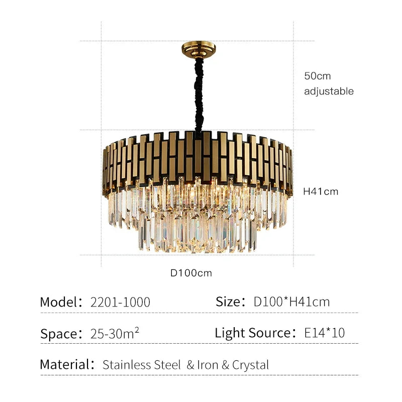 LED Classic Ceiling Pendant Chandelier for Living Room Dining Luxury Lighting Fixtures