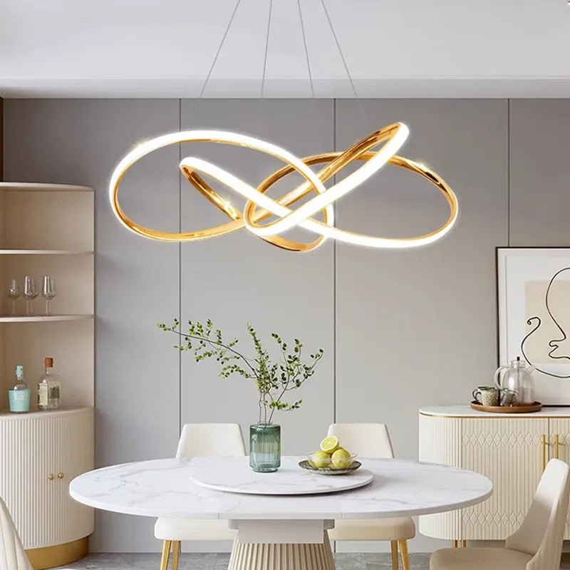 Geometric Line LED Chandelier for Modern Home Decor and Lighting