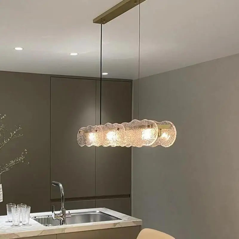 Art Glass Dining Table Chandelier: Modern Luxury LED Hanging Light Fixtures