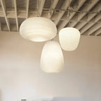 Glass Whorls Cocoon Pendant Light - Milky White, Modern Hanging Lamp