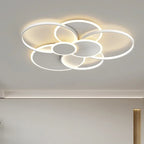 Modern Circles LED Dimmable Chandelier: Minimalist Nordic Living Room & Bedroom Lighting