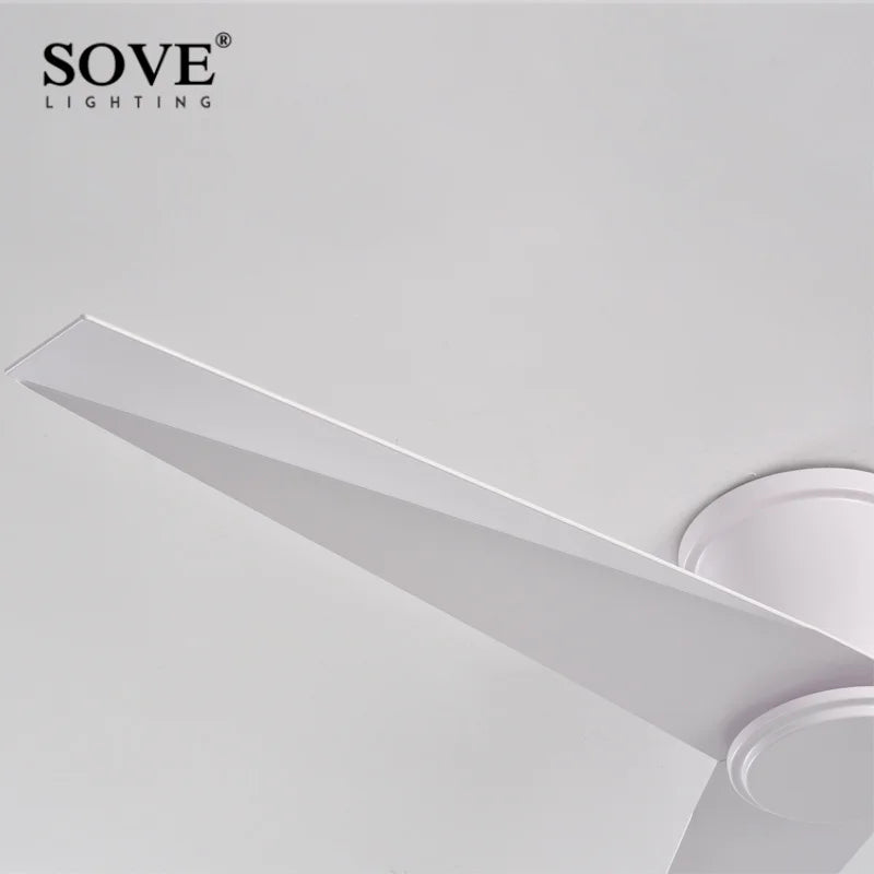 Modern White Black Aluminum Blade Ceiling Fan With Remote Control