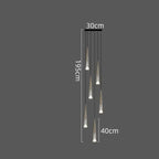 LED Rain Drop Chandelier Staircase Pendant Light - Nordic Design Island Hanging Lamp