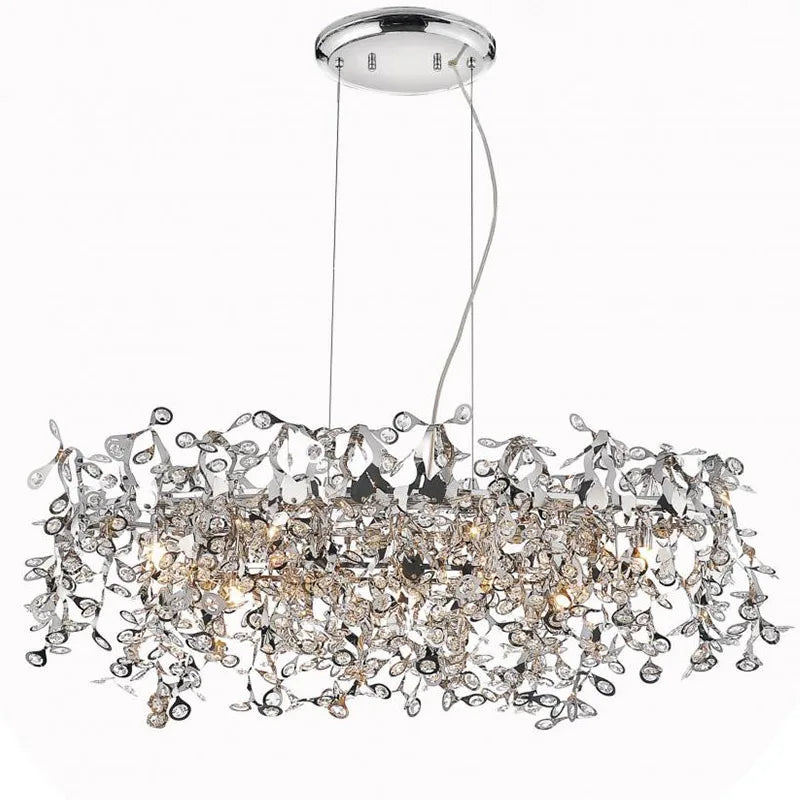 Nordic Chrome Crystal Pendant Lamp for Elegant Home Décor
