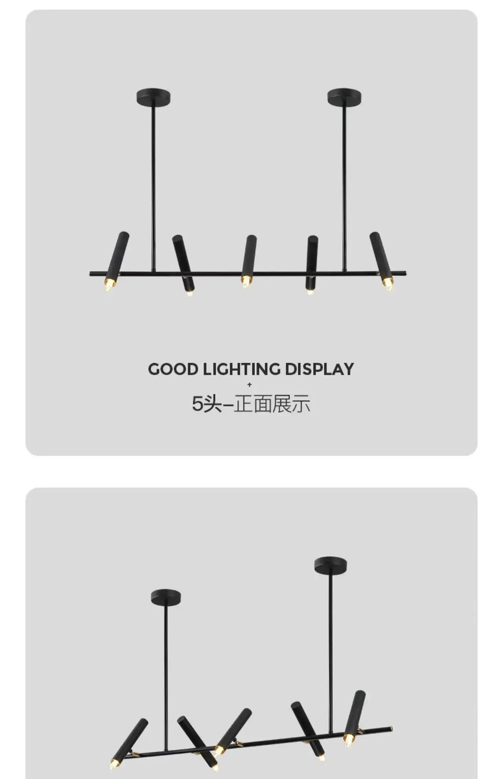 Modern Black LED Chandelier for Dining & Living Room Lighting