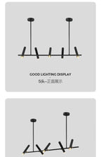 Modern Black LED Chandelier for Dining & Living Room Lighting