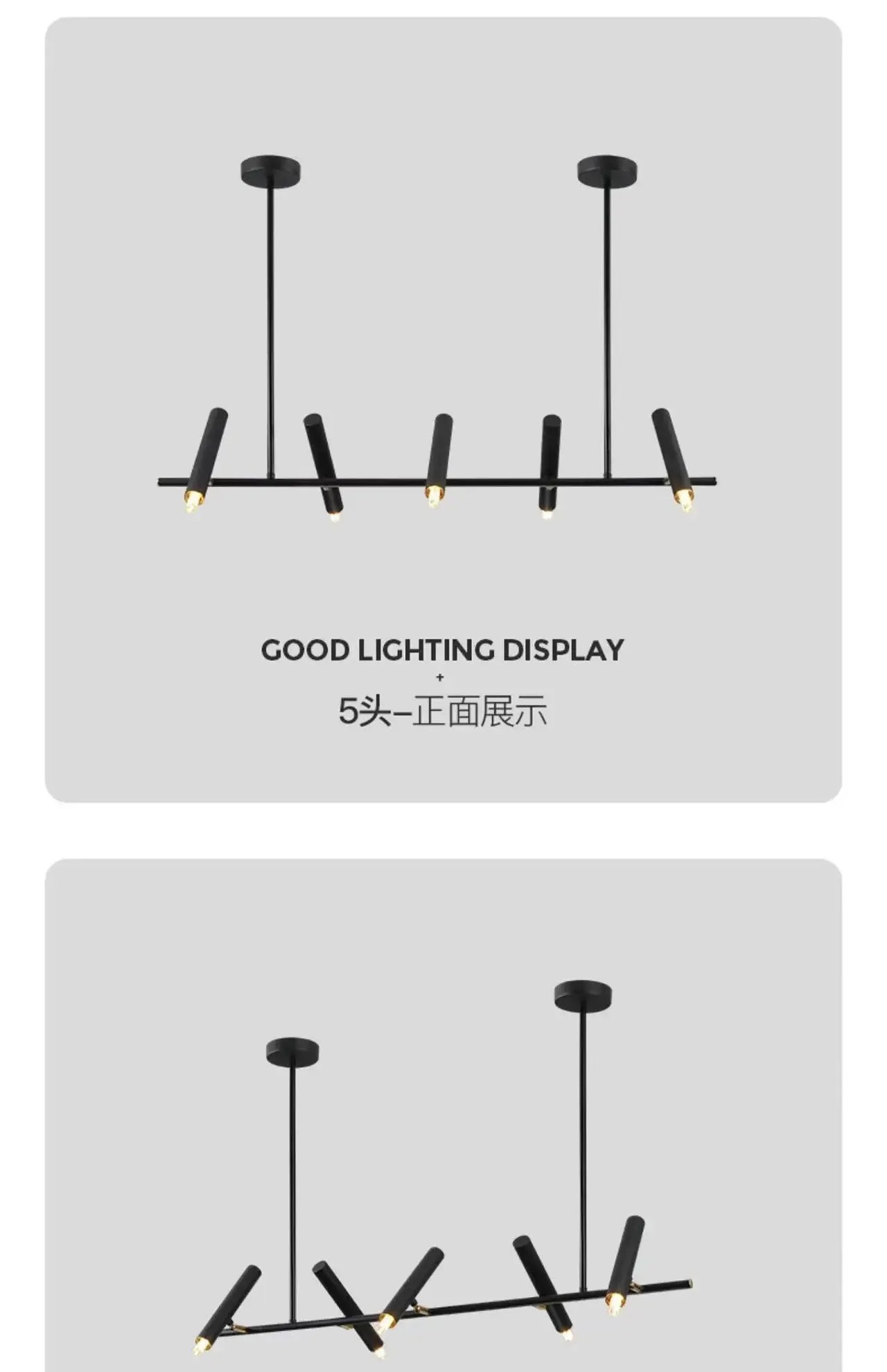 Modern Black LED Chandelier for Dining & Living Room Lighting