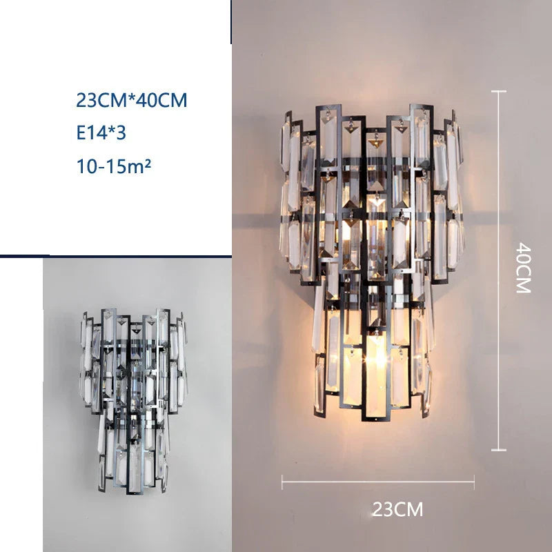 Crystal Wall Lamp: Modern Light Luxury for Living Room, Bedroom, and Corridor.