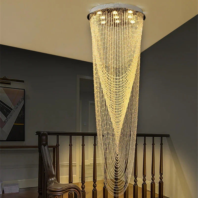 Luxury Crystal Ceiling Light for Home, Stairs & Restaurant Lighting