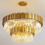 Crystal Chandelier: Elegant Villa Pendant Lights for Living Room and Bedroom