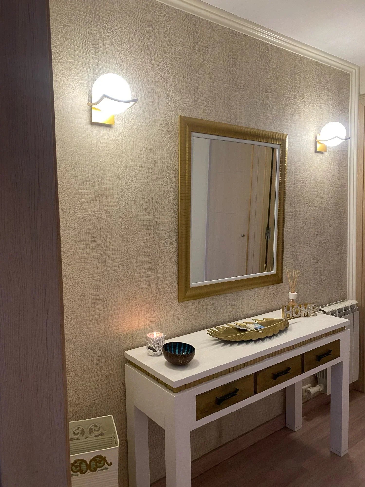 Glass Shade Gold Wall Lamp for Bedroom Loft Design, Up Down Iron LED Wall Lights