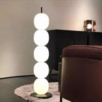 Gourd String Floor Lamp, White Glass Lampshade, Designer Nordic Floor Light