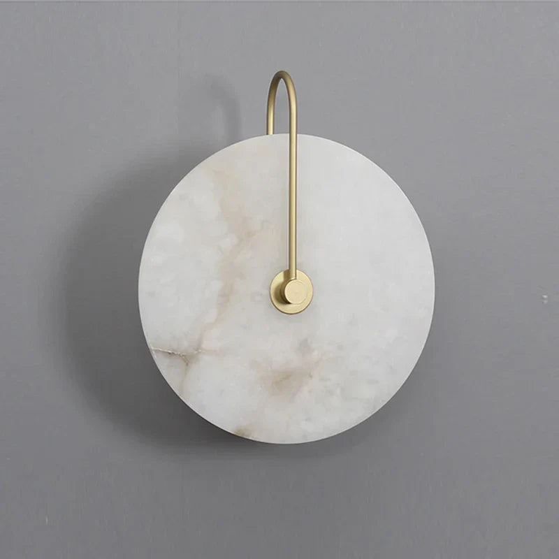 Marble Circular Wall Lamp, Minimalist Nordic Designer LED Lights for Bedroom & Study