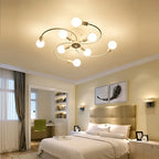 Retro Iron Fan Ceiling Chandelier with 8 Sockets for Home Decor