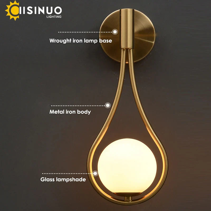 Gold G9 Wall Lamp Sconce - Nordic Style Lighting for Bedroom, Hallway, Study Area