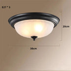 Black Bronze Ceiling Light with Frosted Glass Shade for Bedroom and Kitchen