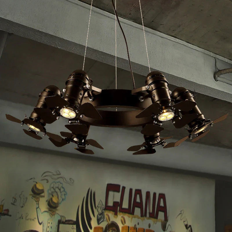 Vintage Iron Industrial Chandelier for Restaurant Bar Coffee Shop
