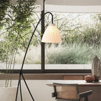 Scandinavian Retro Pleated Lampshade Floor Lamp for Living Room and Study Room