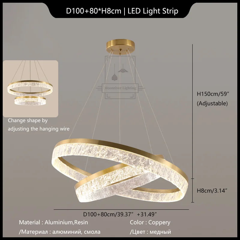 Crystal Chandelier Circular Pendant Light for Modern French Style Dining-Table Decor