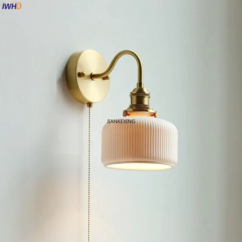 Copper LED Wall Sconce Mirror Stair Light with Pull Switch