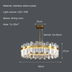Crystal Ceiling Chandelier: Nordic Light Luxury Round Villa Pendant for Living & Dining Rooms
