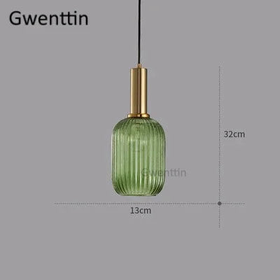 Stained Glass Pendant Lights Nordic Modern Hanging Lamps for Home Decor