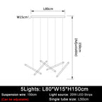 Modern Tube Design LED Chandelier - Gold/Chrome/Black Luxury Home Decor & Kitchen Lighting