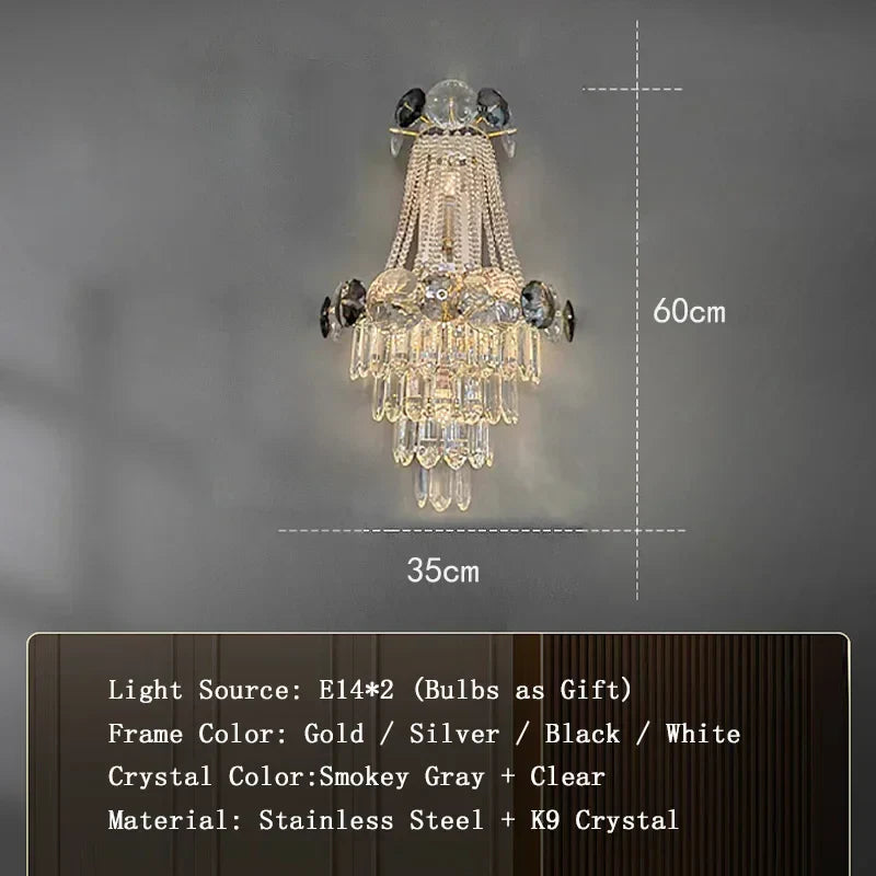 Modern Crystal Chandeliers for Luxury Living Room Staircase Lighting
