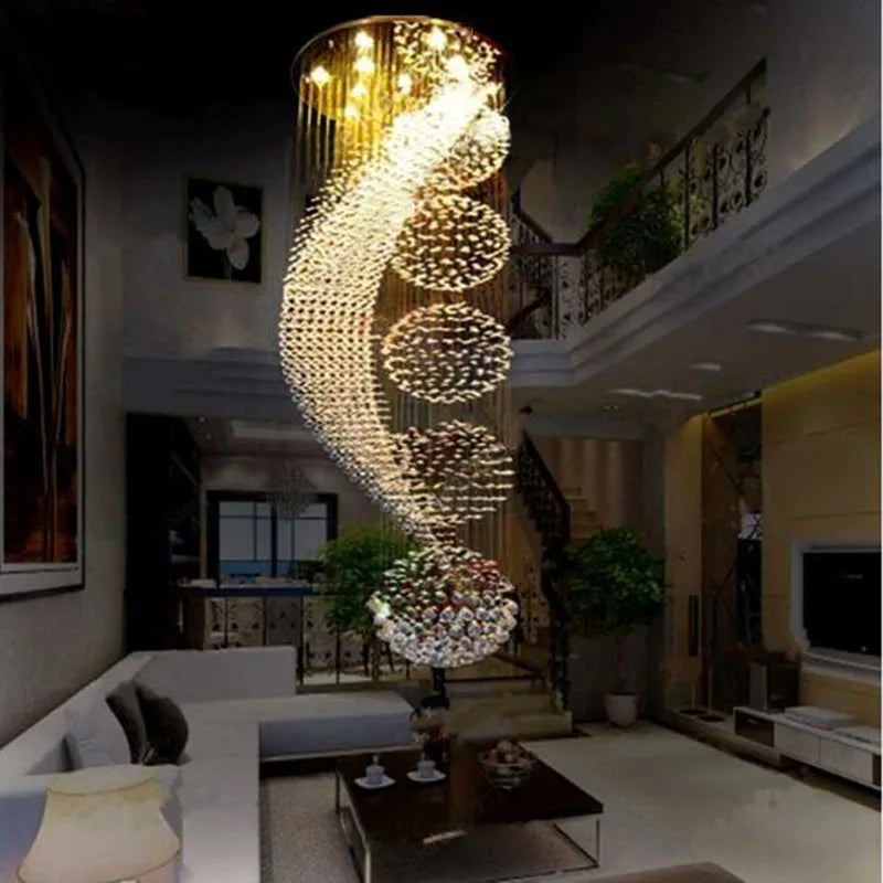 Modern Crystal Chandelier LED Lights Elegant Hotel Hall Lighting