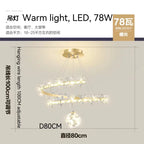 Crystal Flower Gold Ceiling Chandelier: Modern Luxury Nordic Living Room Light