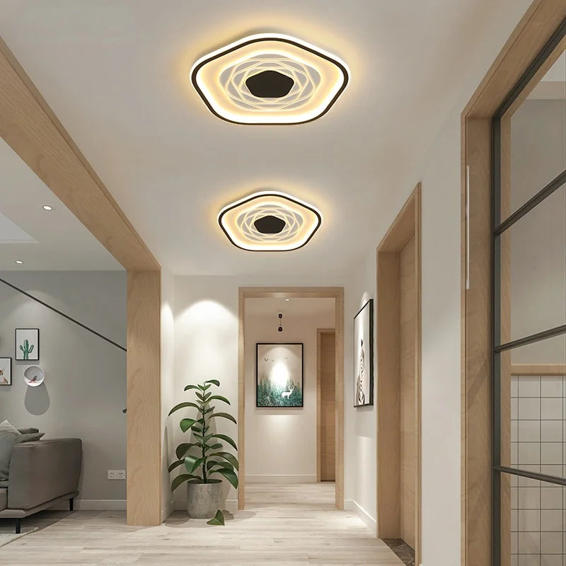 Modern Pentagonal LED Ceiling Chandelier Light for Living Room Bedroom Lighting