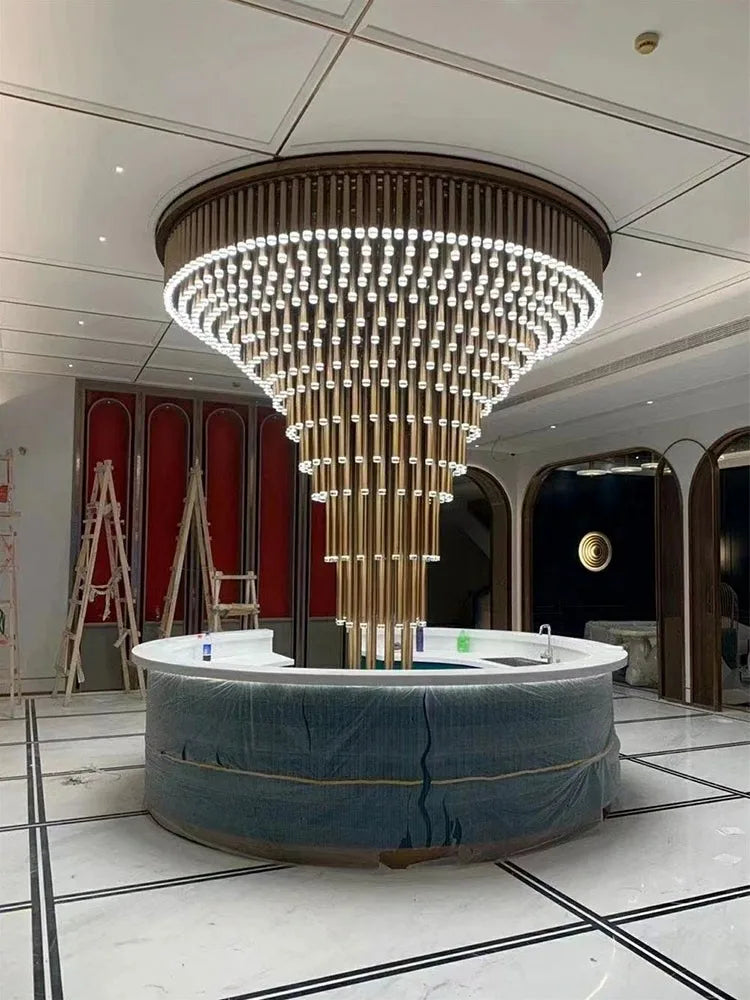 LED Chandelier: Custom Hotel Lobby Lighting Solution