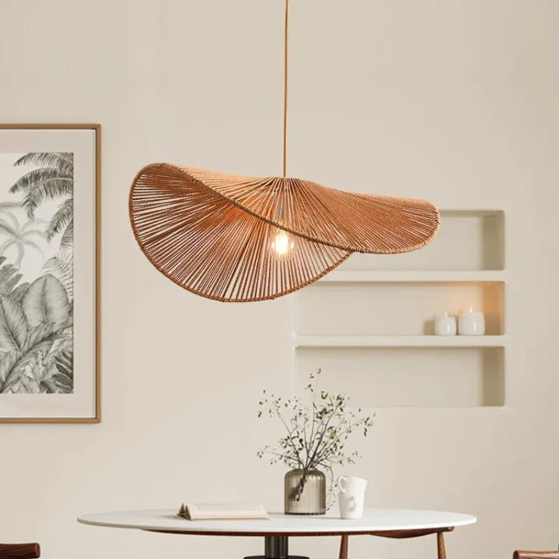 Hemp Pendant Lights: Wabi Sabi LED Indoor Lighting Fixtures