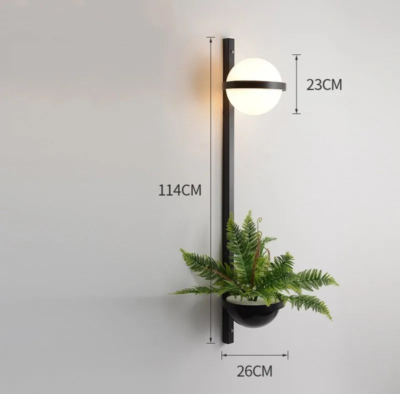 LED Art Deco Plant Wall Lights - Modern Nordic Design for Home Living Room Bedroom