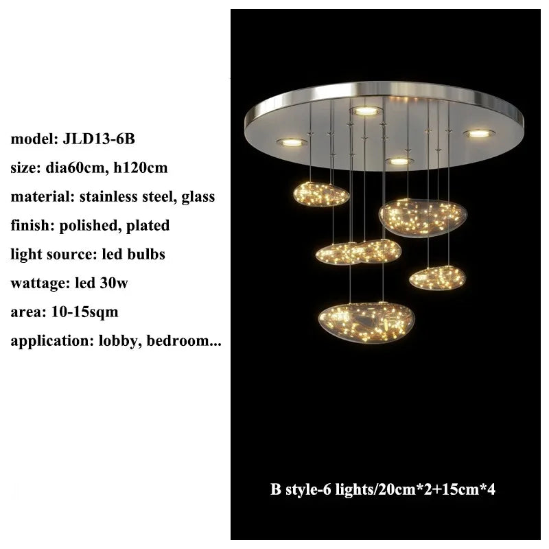 LED Drop Chandelier Lighting for Living & Dining Room Decor