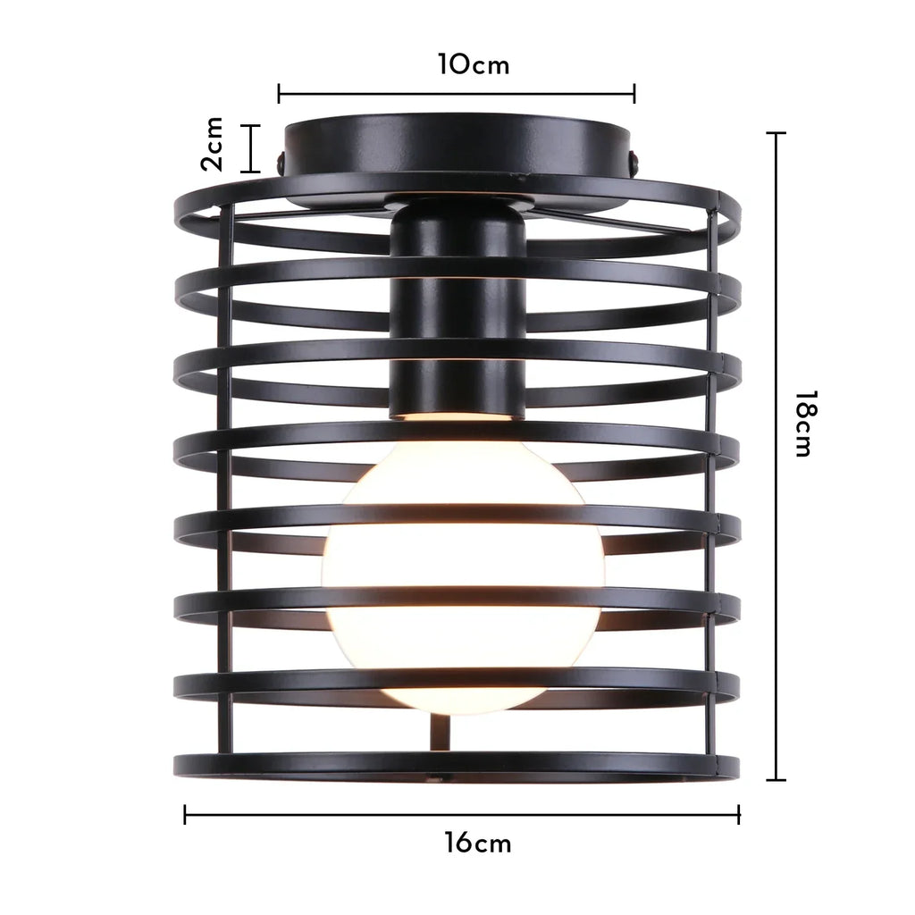 Industrial LED Ceiling Light: Modern Retro Loft Plafonniers for Living Room Kitchen Cage Home Decor
