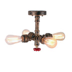 Industrial Water Pipe Ceiling Light Fixture for Living Room and Restaurant Decor