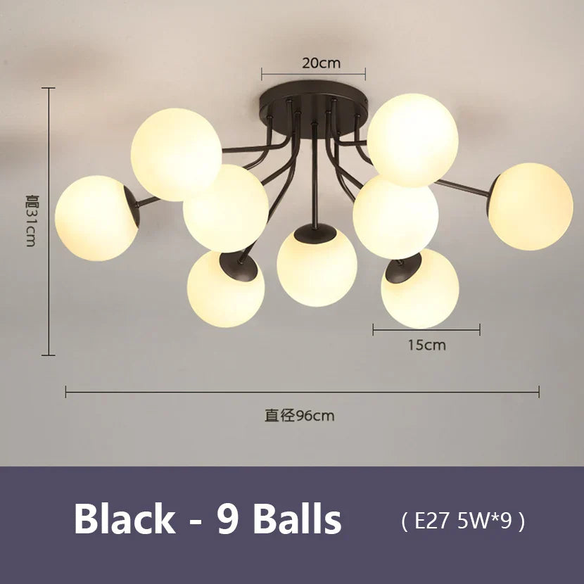Bubble Glass LED Ceiling Light for Living Room Bedroom Kitchen Dining