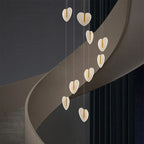 Love Chandelier: Luxury Crystal Gold Lighting for Staircase & Living Room