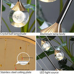 Gold Crystal Raindrop Chandelier for Staircase Foyer