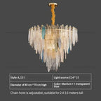 Glass Chandelier Light for Living Room, Bedroom, Dining: Luxury Art Designer Lighting
