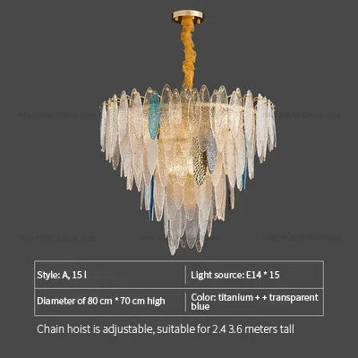 Glass Chandelier Light for Living Room, Bedroom, Dining: Luxury Art Designer Lighting