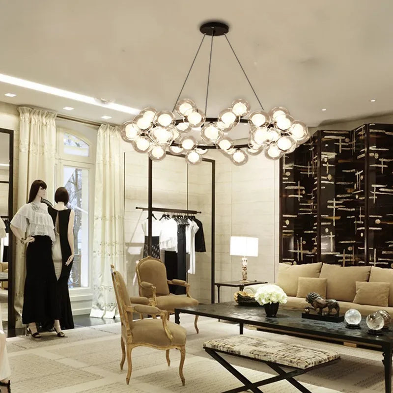 LED Glass Chandelier Pendant Lamp for Living Room Dining Room Lighting