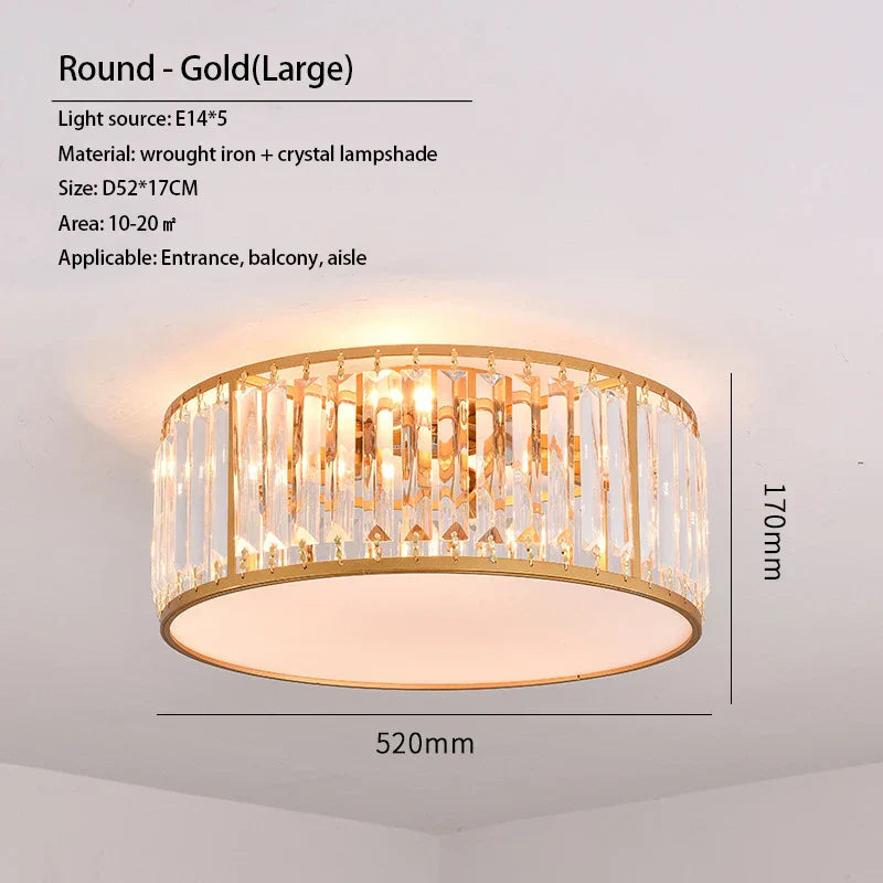 Luxury Crystal Ceiling Lights LED Chandeliers for Living Room Bedroom Lighting