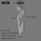 Modern Minimalist Stair Pendant Strip Lamp for Luxury Living Spaces.