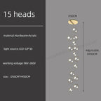 Modern Loft Chandelier Staircase Pendant Light Fixture - Designer Suspension Lustre