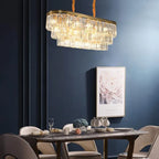 Crystal Chandelier: Modern Gold LED Lighting for Dining, Bedroom, and Living Room