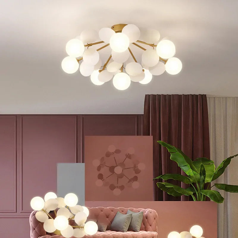 Frost Glass Ceiling Chandelier for Home Indoor Lighting